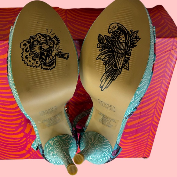 Iron Fist Loco Koko Turquoise Platform Stiletto Pumps 5” Heel Women’s 8 NWB - Picture 5 of 13